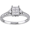 Diamore 10K White Gold 1/2 CTW Diamond Cluster Engagement Ring - Image 1 of 4