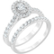 10K White Gold 1 CTW Oval Shape Diamond Bridal Set - Image 4 of 4