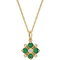 Sofia B. 14K Yellow Gold Diamond Accent 3/8 TGW Emerald Floral Pendant 17 in. - Image 1 of 2