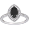 Diamore 10K White Gold 1 1/4 CTW Black and White Diamond Marquise Halo Ring - Image 1 of 4