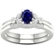 Color Bouquets by Lily 10K White Gold 1/5 CTW Diamond and Blue Sapphire Bridal Set - Image 1 of 4