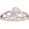 10K Rose Gold Over Sterling Silver 1/5 CTW Diamond Promise Ring Size 7 - Image 1 of 3