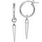 Sterling Silver Rhodium Plated Hoop Earrings with Dangle - Image 1 of 2