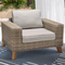 Armen Living Bahamas Outdoor Wicker & Teak Wood Lounge Chair - Image 5 of 10