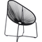 Armen Living Acapulco Indoor and Outdoor Steel Papasan Lounge Chair with Rope - Image 2 of 7