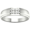 Sterling Silver Diamond Accent Men's Wedding Band - Image 1 of 3