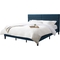 CorLiving BRH-202-Q Bellevue Ocean Blue Upholstered Panel Bed - Image 1 of 10