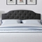 CorLiving Calera Dark Gray Tufted Fabric Headboard - Image 4 of 10