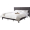 CorLiving Bellevue Dark Gray Upholstered Panel Bed - Image 4 of 10