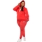 White Mark Plus Size Rhinestone Velour Tracksuit 2 pc. Set - Image 3 of 5