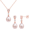 Sofia B. 10K Gold Cultured Pearl Morganite Diamond Earring and Necklace 2 pc. Set - Image 1 of 3