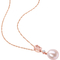 Sofia B. 10K Gold Cultured Pearl Morganite Diamond Earring and Necklace 2 pc. Set - Image 2 of 3