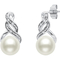 Sterling Silver Freshwater Pearl Diamond Accent Pendant Necklace and Earring  Set - Image 3 of 4