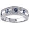 Sofia B. 10K White Gold Sapphire and 1/4 CTW Diamond Band - Image 1 of 3