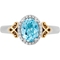 Disney Enchanted 14K Gold Over Silver 1/10 CTW Diamond & Topaz Jasmine Ring - Image 4 of 4