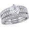 Sofia B. 10K White Gold Created White Sapphire and Diamond 3-Piece Bridal Ring Set - Image 1 of 5