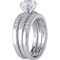 Sofia B. 10K White Gold Created White Sapphire and Diamond 3-Piece Bridal Ring Set - Image 2 of 5