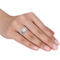Sofia B. 10K White Gold Created White Sapphire and Diamond 3-Piece Bridal Ring Set - Image 5 of 5
