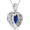 Sterling Silver Created Blue Sapphire Heart of the Sea Necklace - Image 2 of 2