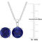Sofia B. Sterling Silver Created Blue Sapphire Solitaire Necklace and Earrings - Image 4 of 4