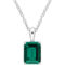 Sofia B. Emerald Cut Created Emerald Solitaire Heart Design Necklace - Image 1 of 4