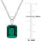 Sofia B. Emerald Cut Created Emerald Solitaire Heart Design Necklace - Image 4 of 4