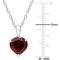 Sofia B. Sterling Silver Heart Shaped Garnet Pendant and Stud Earring 2 pc. Set - Image 4 of 4