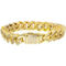 INOX 18K Gold Over Stainless Steel Cubic Zirconia Miami Cuban Chain Bracelet 8 in. - Image 1 of 3