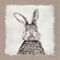 Inkstry Ink Bunny Drawing Burlap Canvas Giclee - Image 1 of 3