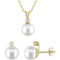 Sofia B. 14K White Gold Freshwater Pearl Diamond Accent Bow Mommy and Me Necklace - Image 2 of 4