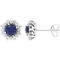 Sterling Silver Lab Created Blue and White Sapphire Pendant and Stud Earrings Set - Image 3 of 4
