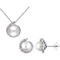 Sofia B. 10K White Gold 1/7 CTW Diamond Cultured Freshwater Pearl 2 pc. Jewelry Set - Image 1 of 3