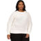 Michael Kors Plus Size Crop Shaker Zip Sweater - Image 1 of 4