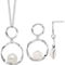 Sterling Silver Freshwater Cultured Pearl Pendant and Earrings 2 pc. Set - Image 1 of 7