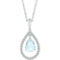 Sterling Silver Aquamarine White Sapphire Fashion Pendant - Image 1 of 2