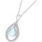 Sterling Silver Aquamarine White Sapphire Fashion Pendant - Image 2 of 2