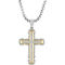 Yellow IP Stainless Steel 1/4 CTW Diamond Riveted Cross Pendant - Image 1 of 4