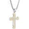 Yellow IP Stainless Steel 1/4 CTW Diamond Riveted Cross Pendant - Image 2 of 4