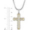 Yellow IP Stainless Steel 1/4 CTW Diamond Riveted Cross Pendant - Image 4 of 4