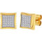 Yellow Gold Over Stainless Steel 1/4 CTW Diamond Earrings - Image 2 of 3