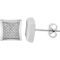 Stainless Steel 1/4 CTW Diamond Square Stud Earrings - Image 2 of 3