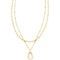 Kendra Scott Alexandria Gold Iridescent Clear Rock Crystal Multi Strand Necklace - Image 1 of 2