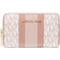 Michael Kors Optic White Soft Pink Jet Set Small Zip Around Card Case - Image 1 of 3