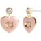 Coach Pink Signature Heart Drop Earrings - Image 1 of 3