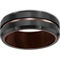 GTX Black Tungsten 8mm Brown Center Line and Brushed Finish Comfort Fit Band - Image 1 of 3