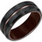 GTX Black Tungsten 8mm Brown Center Line and Brushed Finish Comfort Fit Band - Image 2 of 3