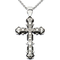 Black & Blue Jewelry Two Tone Machined Steel And Diamond Cross Pendant - Image 1 of 2