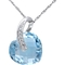 Sofia B. 10K White Gold 6 1/2 CTW Sky-Blue Topaz and Diamond Accent Heart Pendant - Image 1 of 2