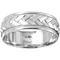 10K White Gold Braided 7mm Band, Size 10 - Image 1 of 2