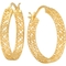 14K Yellow Gold Floral Filigree Texture Hoop Earrings - Image 1 of 2